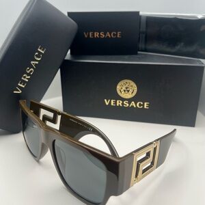 Versace Brown and Gold Men's Sunglasses
